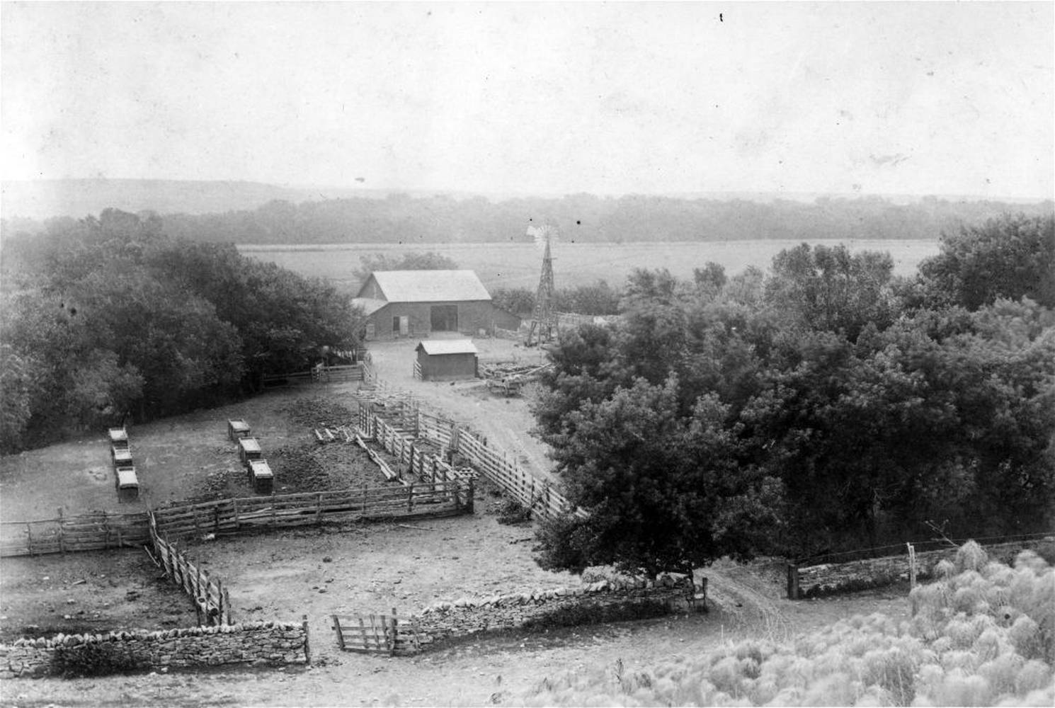 A high view of the ranch site taken in 1902